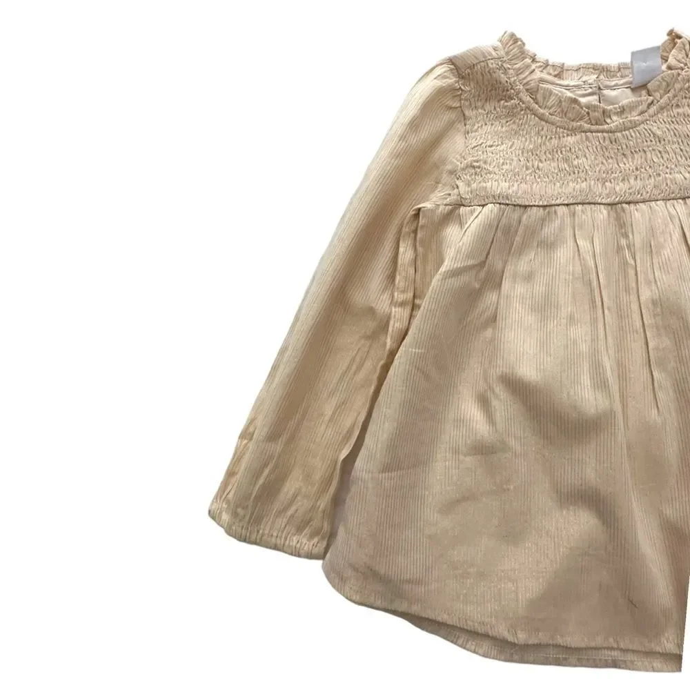 GAP Kids | Creme Brulee Beige |  SMOCKED TOP